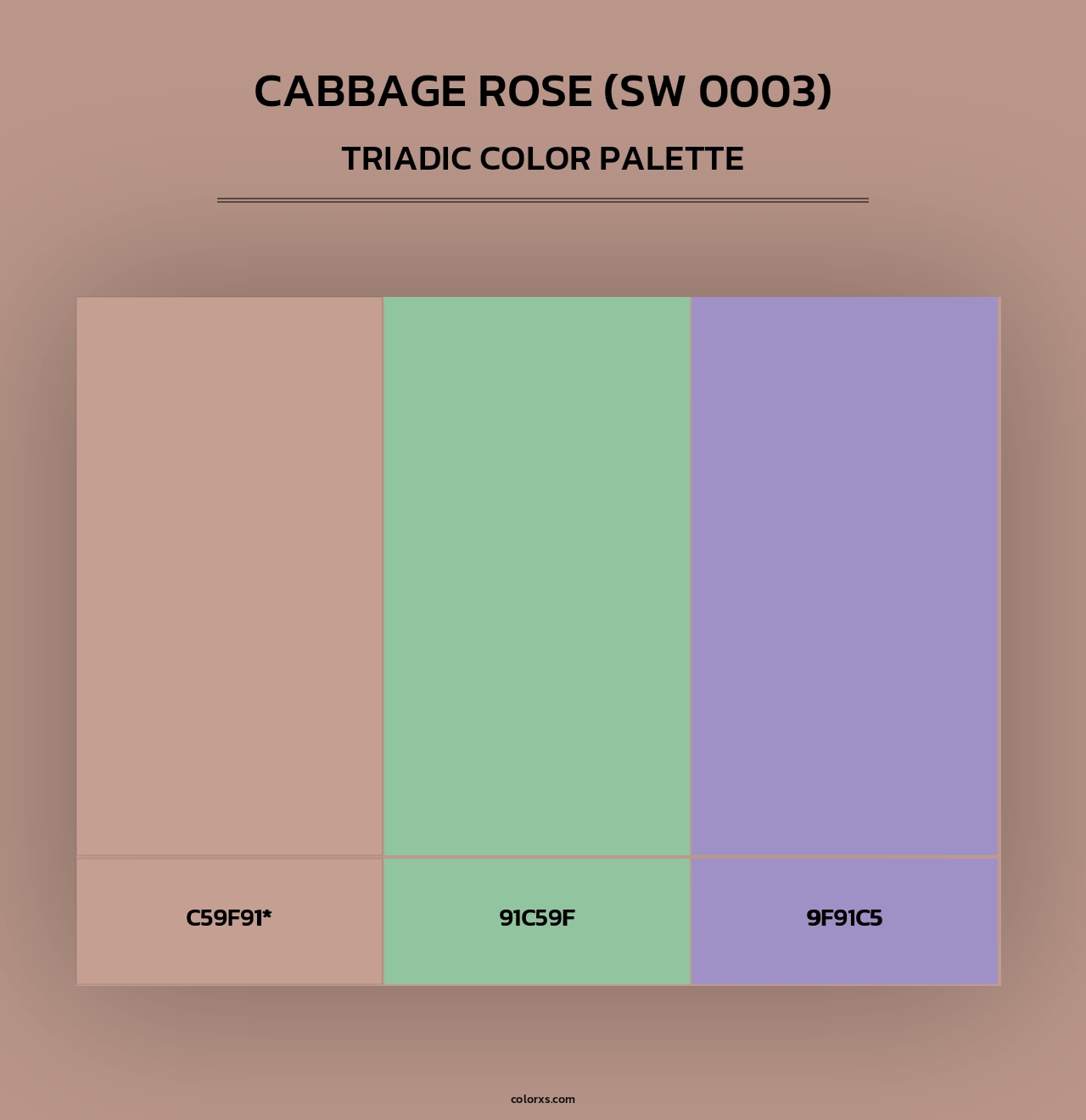 Cabbage Rose (SW 0003) - Triadic Color Palette
